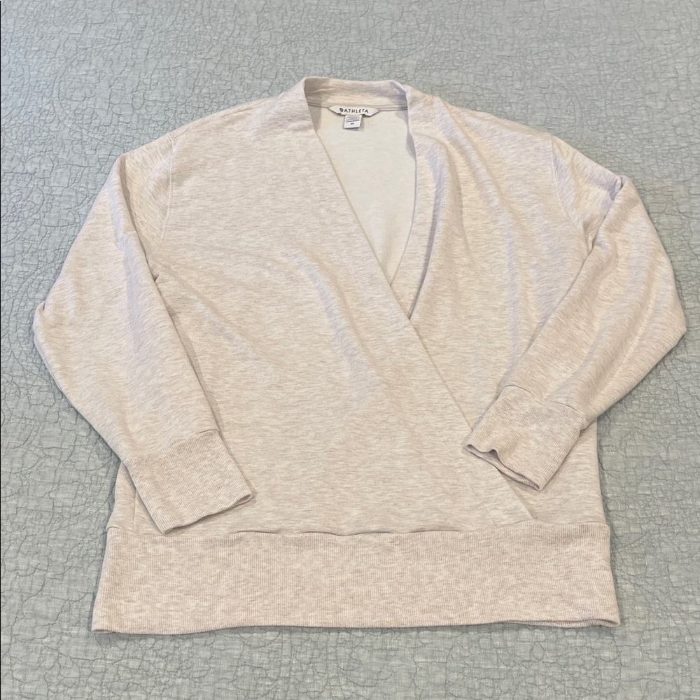Athleta Purana Cream V-Neck Sweater